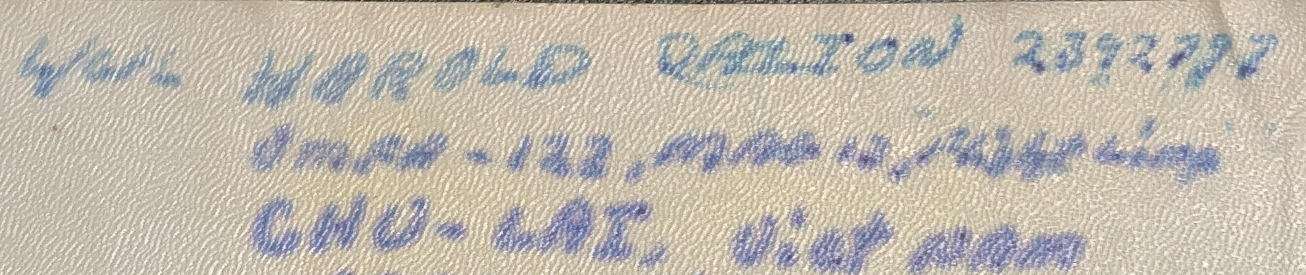 Inside cover of photo album
