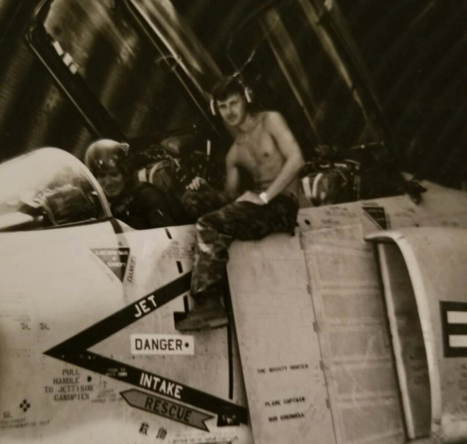 My dad and an unknown F-4 Phantom II pilot at Da Nang Air Base, Vietnam.